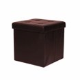 thumbnail image 1 of Gravitti Ottoman en Faux Cuir Tufté 15 Pouces Marron, 1 of 1