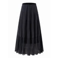 thumbnail image 2 of Jaimenalin Women'S Chiffon Elastic High Waist Pleated A-Line Flared Maxi Skirts Black XL, 2 of 8