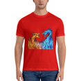 thumbnail image 5 of Red And Blue Dragon Flame Men'S Basic Short Sleeve T-Shirt Red Xx-Large, 5 of 5