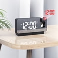 thumbnail image 2 of Reloj despertador de proyección en el techo, reloj digital LED para dormitorio, cargador USB, proyector de 180 °, 12/24H, DST, reloj despertador eléctrico fuerte para niños, adultos, anciano, 2 of 5