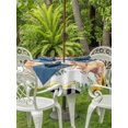 thumbnail image 3 of Outdoor Tablecloth with Umbrella Hole for Patio/Picnic/Party/Camping, Sunflower Dogs Waterproof Table Cloth Round Cover Washable, Cute Puppy Black Buffalo Plaid (Dia 60"), 3 of 8