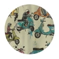 thumbnail image 4 of Orinice Scooter Moped Annabel Kidston Round Table Cover Stain Resistant Washable Indoor Outdoor Tablecloth Kitchen Dining Wedding Parties Full Width Single-Sided Printing 100% Polyester Fiber 31-35, 4 of 8