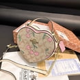 thumbnail image 2 of Bolsa De Caja De Amor De Alta Calidad , Mensajero Con Cadena A Juego De Doble Cremallera Estampado De Cereza De Corazón , Bolso Femenino Portátil De Hombro , Con Regalo, 2 of 4