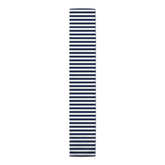 Creative Products Stripes Navy Blue 16x72 Poly Twill Table Runner