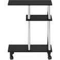 thumbnail image 5 of Turn-N-Tube C Shaped Side Table with Casters, Americano/Stainless Steel, 5 of 5