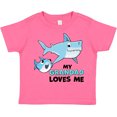 thumbnail image 3 of Inktastic My Grandad Loves Me with Cute Sharks Boys or Girls Toddler T-Shirt, 3 of 5
