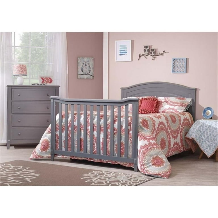 Sorelle Furniture Berkley Round Top Panel Crib Gray 55 x 30 x 44 in