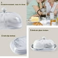 thumbnail image 4 of Grey Marble Butter Dish with Lid, Ceramics Butter Keeper Container, Perfect for East/West Butter$$Home Decor, Kitchen, & Other, 4 of 6