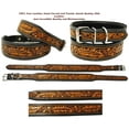 thumbnail image 4 of Large 21''- 25''   Heavy Duty Padded Leather Flower Tooled Accorn Dog Collar 60FK04, 4 of 4