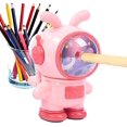 thumbnail image 2 of Jinsinto Pencil Sharpeners, 3 Gears Adjustable Colored Pencil Sharpener, Space Rabbit Shape High Capacity Shavings Tray, Manual Pencil Sharpener, 2 of 5