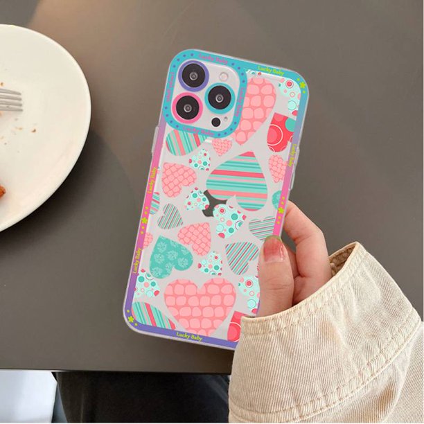 Love Heart Phone Case for iPhone 11 12 13 Mini Pro Max 14 Pro Max Case shell xuanjing unisex