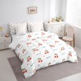 thumbnail image 3 of jejeloiu Lovely Cartoon Cherry 7-Piece Twin Bedding Sets,Rustic Fruit Bedding Comforter Set,Red Green White Sheet Sets For Child,Super Cozy Room Decor Reversible, 3 of 8