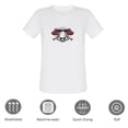 thumbnail image 4 of Coolnut Mens T-Shirts, Baseball with Flags and Stars Pattern Men's Short Sleeve Tees, White Crew Neck Casual Classic Summer Clothes, S, 4 of 6