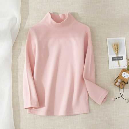

Toddler Turtleneck Baby Girl Boy Pullover Long Sleeve Mock Neck Basic Sweaters Solid Color Winter Clothes (4-5 Years Pink)