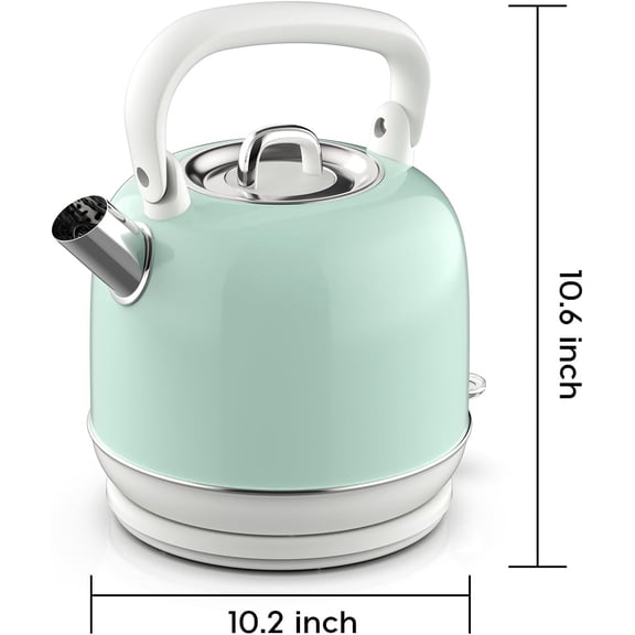 Electric Tea Kettle - 1500W, 2L Capacity, Stainless Steel, Green Color