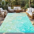 thumbnail image 2 of Aqua Green Outdoor Rug 4x6 Ft - Reversible Patio Rug Outdoor Camping Rugs, Watercolor Colorful Ombre Abstract Floral Art Indoor Outdoor Area Rugs, Non-Slip Outdoor Carpet Runner for Deck/Porch, 2 of 8