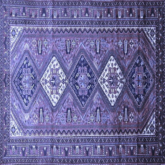 Ahgly Company Indoor Square Persian Blue Traditional Area Rugs, 5' Square