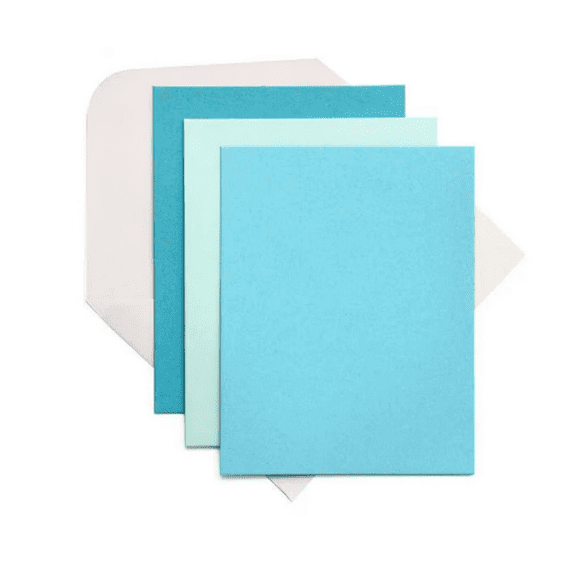6 Pack 4.5 in x 5.5 in Card and Envelope Set, Sturdy Cardstock for Greeting Cards, Invitations, Thank You Notes, Custom Messages, DIY Crafts, Coordinating Envelopes Included, Light Blue