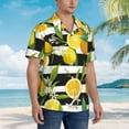 thumbnail image 5 of Easygdp Orange and Lemon Men's Hawaiian Shirts Print Lapel Short Sleeve for Beach, vacation, party, casual occasions - XX-Large, 5 of 9