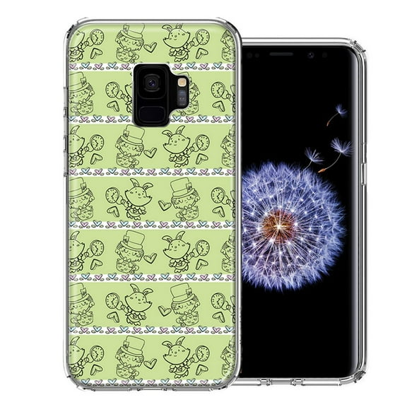MUNDAZE For Samsung Galaxy S9 Wonderland Hatter Rabbit Design Double Layer Phone Case Cover