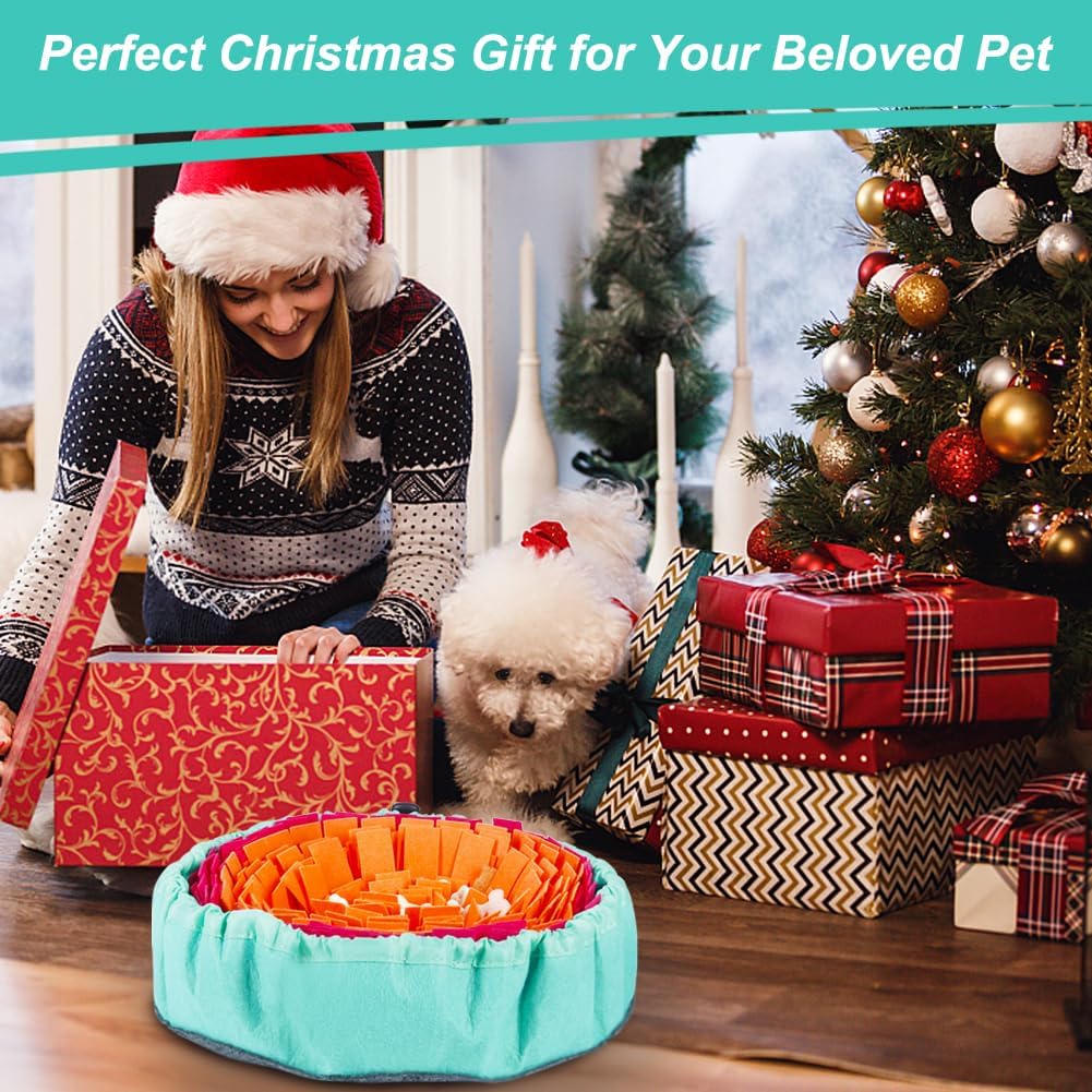Snuffle Mat for Dogs, Interactive Sniff Mat for Slow Eating and Keep Busy, Adjustable Dog Digging Toys Encourages Natural Foraging Skills and Mental Stimulation