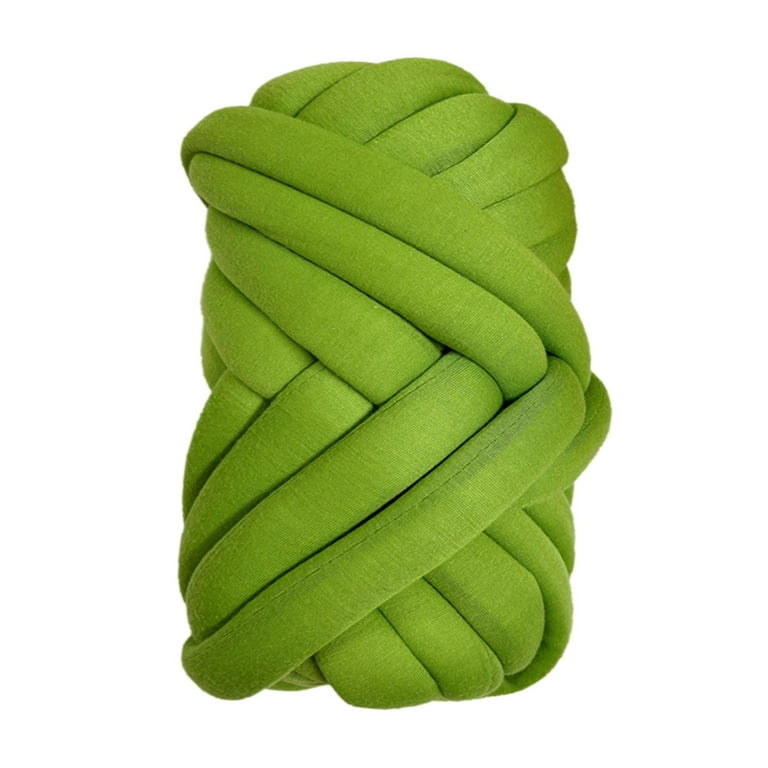 1.5kg Chunky Yarn Bulky Yarn Washable Tube Giant Soft Yarn Arm Knitting Yarn  Weight Yarn Jumbo Tubular Yarn for Baskets Sweaters DIY Pet Bed Green 
