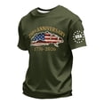 thumbnail image 3 of Zimjoy Men's 4th of July Patriotic T-Shirt 1776-2026 American Flag Print Short Sleeve Crew Neck Tee with USA 2026 Sleeve for Independence Day 250th Anniversary Army Green 2XL, 3 of 5