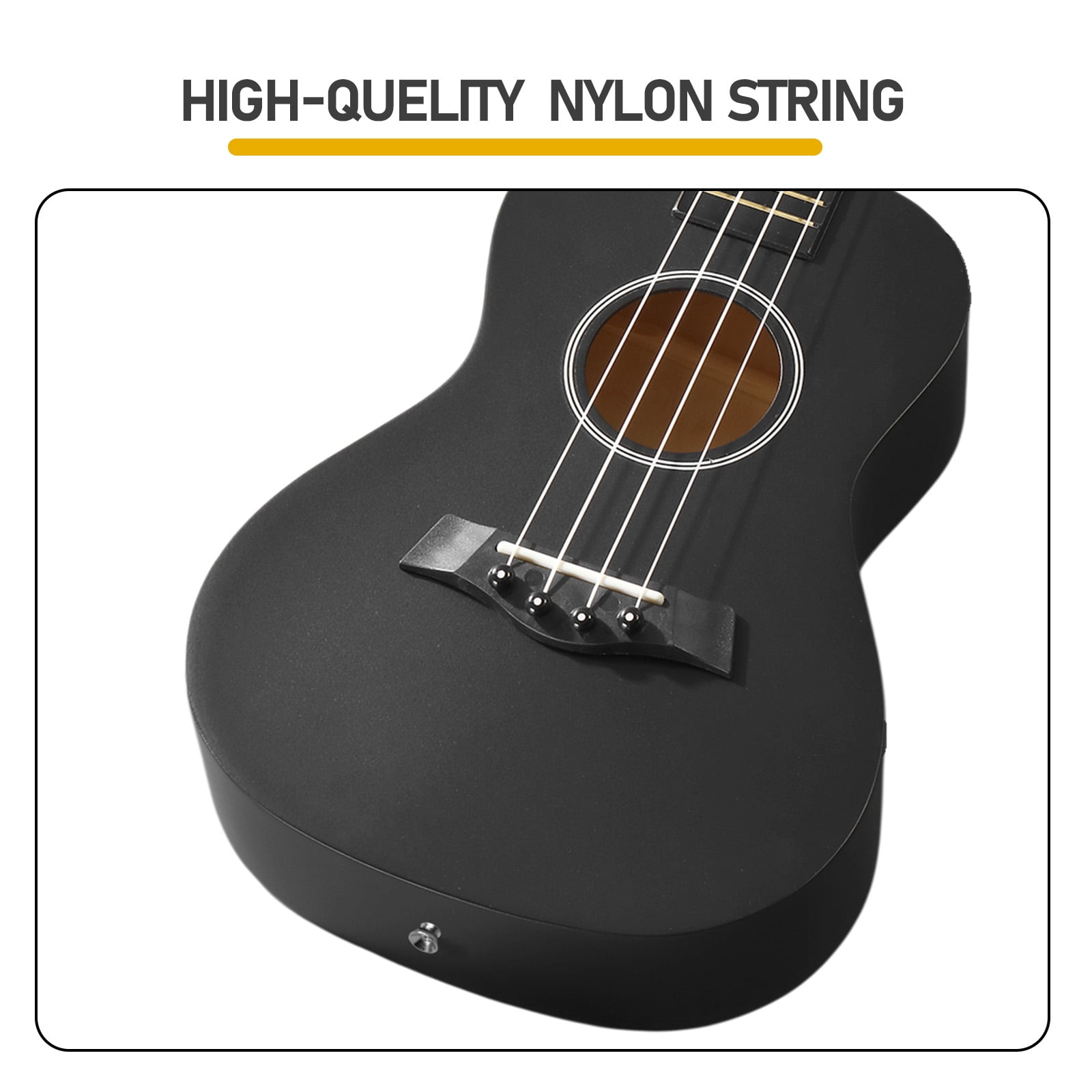 23 Inch Ukulele Beginner Kit with Bag Capo Strap Picks Tuner