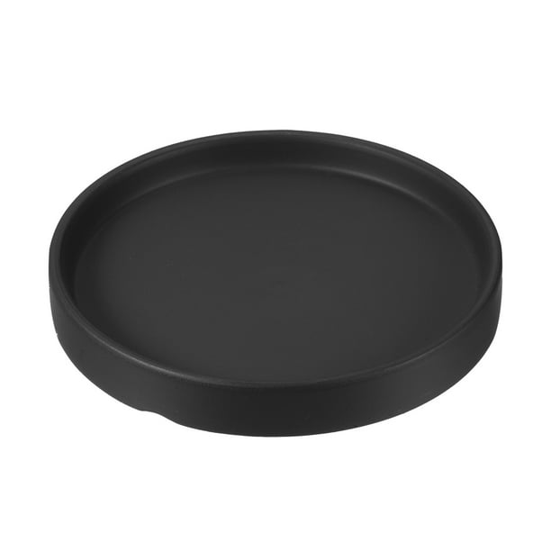 Plato de goteo para maceta redonda de cerámica Uxcell, color dorado y negro, 5"