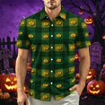 thumbnail image 3 of IAJDKMEK Halloween Men's Polo Short Sleeve Shirt - Lightweight Button-Down Knit Shirt, Breathable Summer Shirt for Summer Daily, Golf Shirt & Costume Events,Green 4XL, 3 of 7