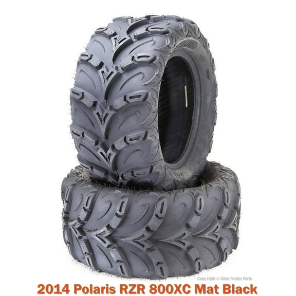 26x11-14 Rear ATV Tire Set for 2014 Polaris RZR 800XC Mat Black