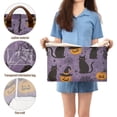 thumbnail image 5 of Yayeee Foldable Storage Basket for Shelves with Handles Waterproof Cloth Bins, Purple Halloween Black Cat, 5 of 7