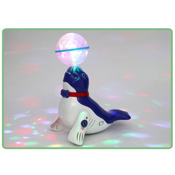 Juguete eléctrico Top Ball Sea Puppy, juguete musical giratorio para perros, regalo de Navidad para amigos y niños