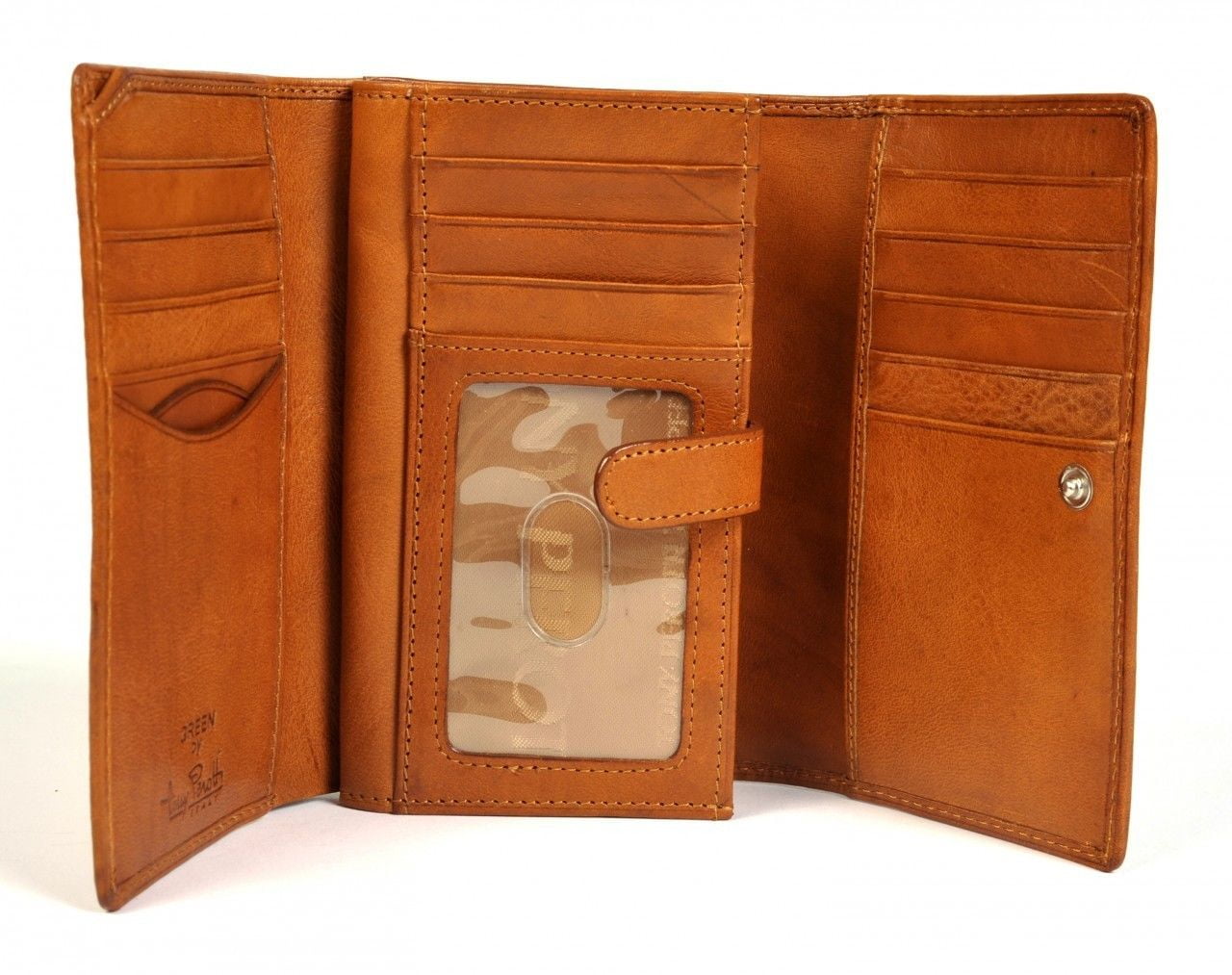 Tony Perotti Italian Leather Trifold Euro Clutch Wallet with ID Window 