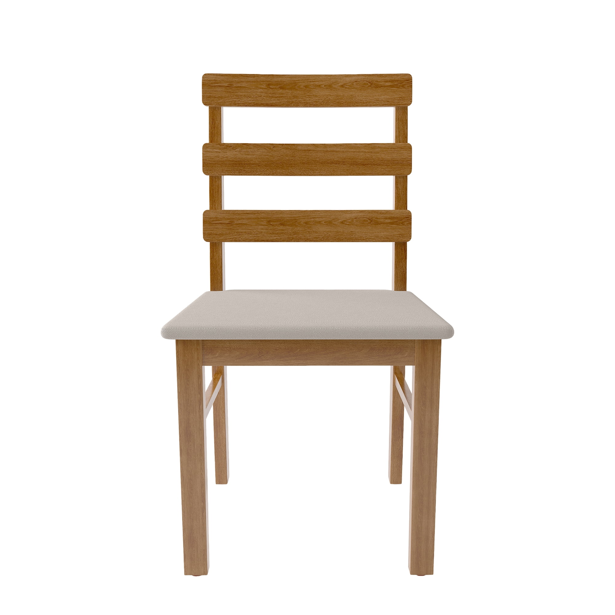 MOONMISS Linen Upholstered Solid Wood Three Horizontal Back Dining Chair(set of 2) for Dining Room,Kitchen-Wood