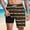 Brown(New), variant on PNTUTB Summer Men's Fashion Striped Elastic Drawstring Relaxed Comfort Lined Beach Shorts with Pockets