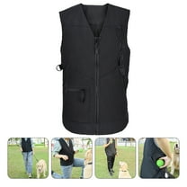 Healifty Dog Handler Trainer Vest Black Polyester Mesh Breathable Comfortable