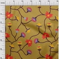 thumbnail image 3 of oneOone Cotton Poplin Dark Mustard Fabric Leaves & Clover Dress Material Fabric Print Fabric By The Yard 56 Inch Wide, 3 of 6