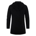 thumbnail image 4 of Men's Long Cardigan Hoodies Full-Zip Fleece Lined Sweaters Knit Regular Fit Casual Trench Coat Wiht Pocket, 4 of 4