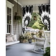 thumbnail image 4 of nqOlkjepod Outdoor Curtains for Patio Waterproof, Black Gray Ombre Outdoor Privacy Panels Grommet, Retro Abstract Tie-dye Tribal Boho Blackout Outside Curtains for Porch/Cabana 54"x84", 2 Panels, 4 of 8