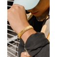 thumbnail image 3 of Pulsera U7 chapada en oro de 18 quilates, 12 mm de ancho, para hombre, 3 of 9