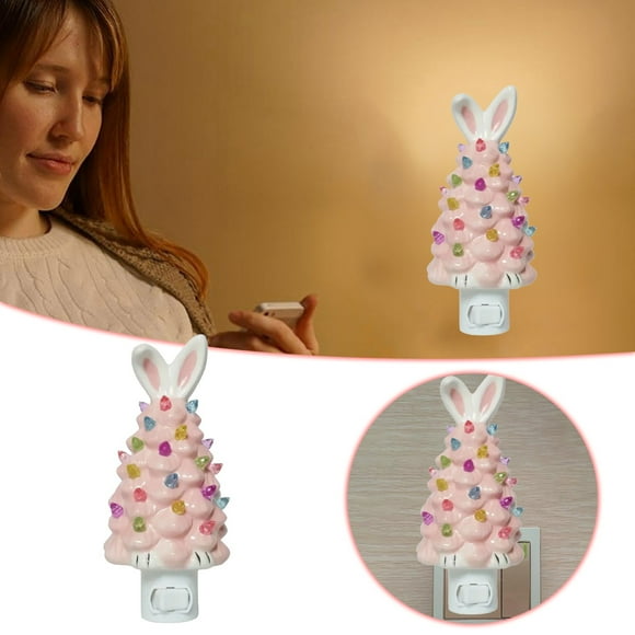 Boreal Craft Cute Resin Easter Bunny Night Light Easter Decoration And Clouds for Ceiling Cool Room Lights Dumpling Light Bright Lights for Bedroom Baby Stuff with Lights for Bedroom Rechargeable