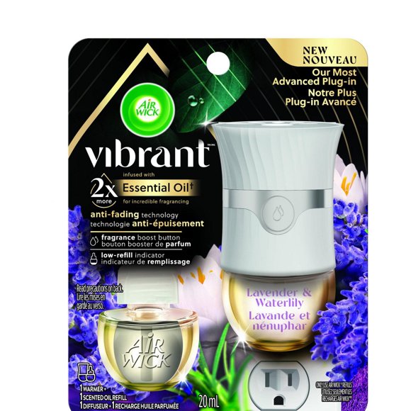 AirWick Vibrant™ Désodorisant Électrique à Huile Parfumée, 1 Diffuseur + 1 Recharge