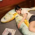 thumbnail image 3 of Jouets en Peluche Poisson Crocodile Jaune de Simulation 30-180 cm, Poupées de Poissons de Mer Réalistes, Coussin Décoratif Doux et Amusant, Coussin de Sommeil, Cadeau, 3 of 4