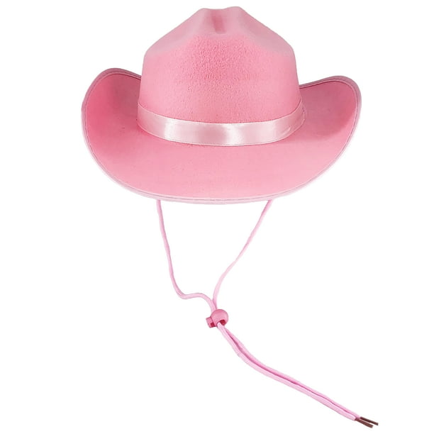 Sombrero vaquero The Dreidel Company, de fieltro rosa, 56 cm, para niños