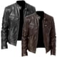 thumbnail image 3 of Qarigey Chaqueta de algodón para motocicleta, cómoda de llevar, bolsillos delanteros múltiples, chaquetas amplias de aplicación a prueba de Abrigos y chamarras marrón S, 3 of 6