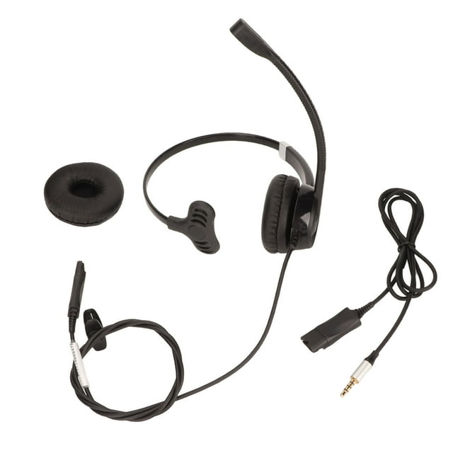 Auriculares de centro de llamadas con cancelación de ruido de un solo oído, auriculares de negocios ergonómicos ajustables con micrófono