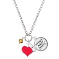 thumbnail image 1 of Delight Jewelry November - Yellow Crystal Bicone - Red Heart Nurse Strong Zoe Necklace, 1 of 4