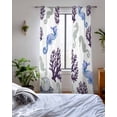 thumbnail image 3 of Seahorse Coral Coastal Sheer Curtains 84 Inch Length 2 Panels Set for Living Room/Bedroom, Nautical Summer Beach Ocean Sea Kitchen Curtains Grommet Semi-Sheer Curtains Window Treatments 42"x84"x2, 3 of 7