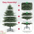 thumbnail image 3 of 6.5ft Nordic Christmas Tree with Lights, Tree Prelit with 921 Branch Tips, 500 Warm Lights and Metal Stand by Homestock, 3 of 9